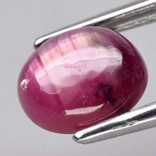 π 1.70ct Oval Cabochon Purplish Red 6 Ray Star Ruby - Heated Glass Filling, Gem - Picture 4 of 12