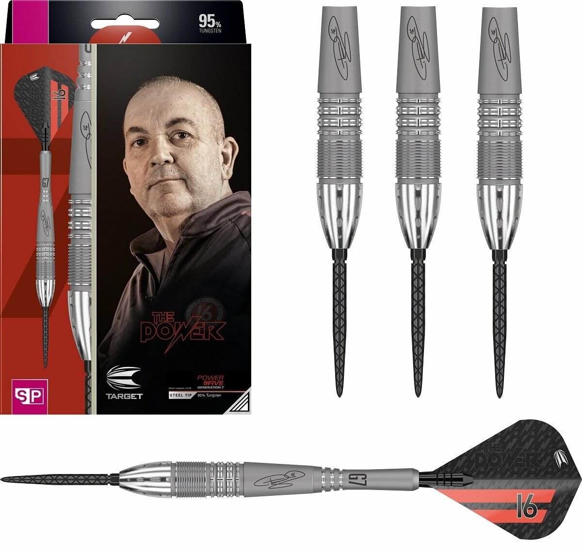 22 Gram TARGET PHIL TAYLOR POWER 9FIVE GEN 7 95% TUNGSTEN DART