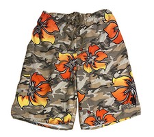 Maui and Sons Floral Swim Trunks Board Shorts Bathing Suit Size L 14/16 Teens