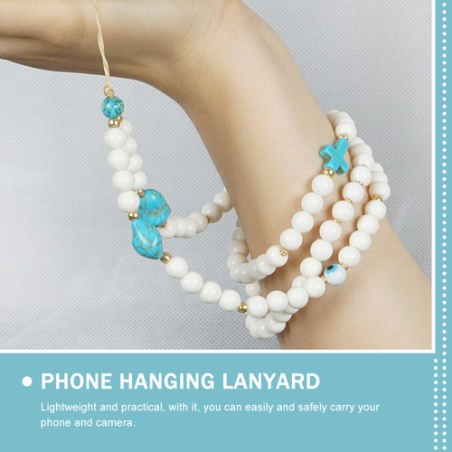 Türkisfarbene Mobiltelefonkette Dekoratives Telefonseil Perlen Lanyard - 第 5/12 張圖片