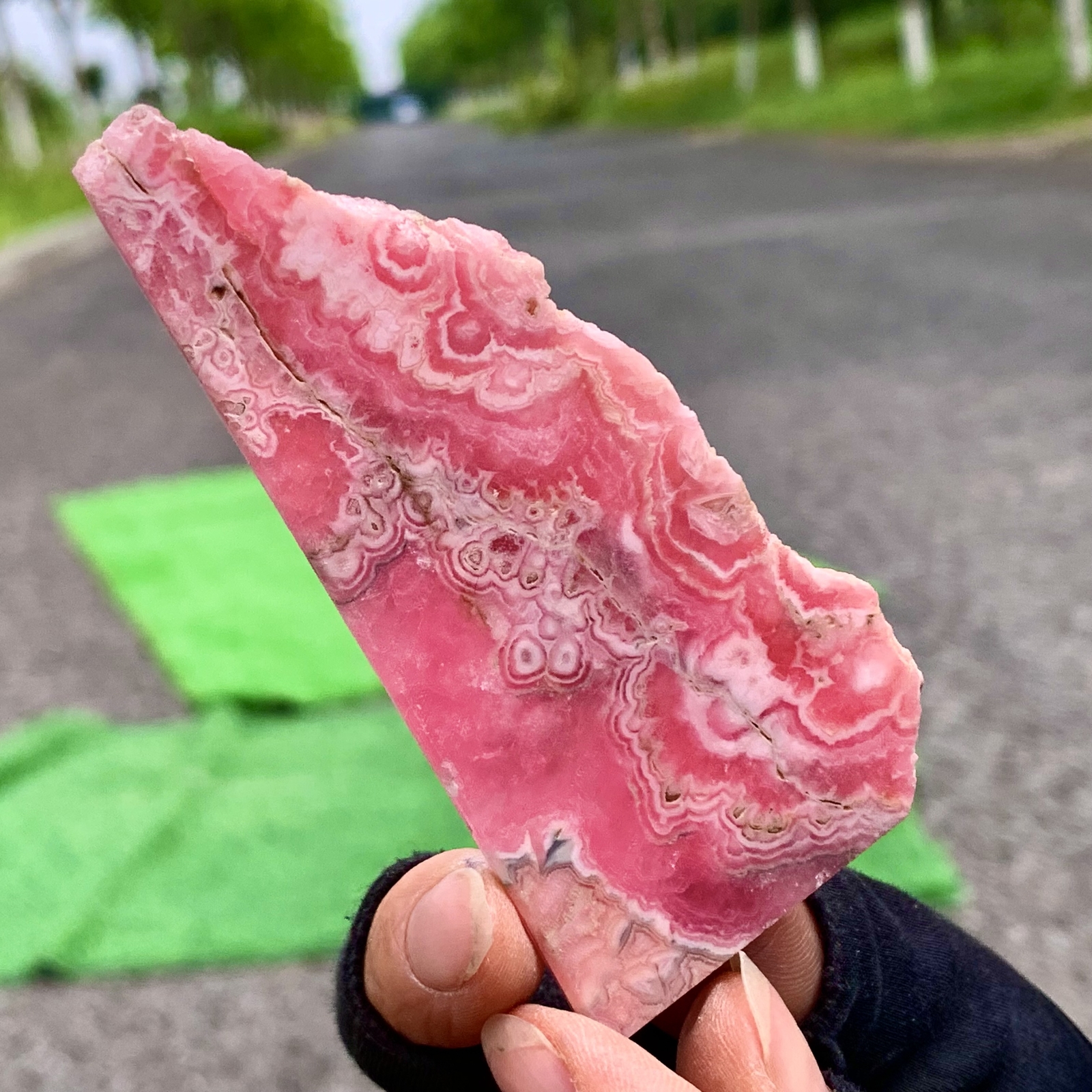 33G AAA+ Rhodochrosite Crystal Slab from Argentina for Love Compassion Light Energy