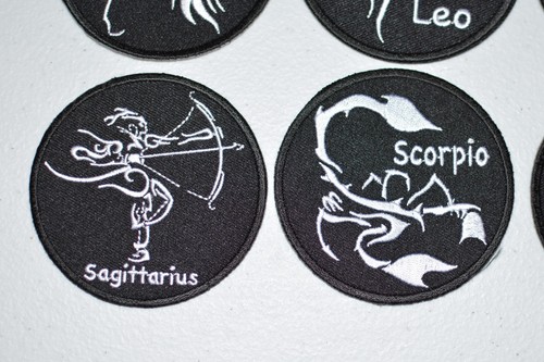 Astrology Zodiac Birth Sign Iron-on Embroidered Clothing Patch Jacket Vest Shirt - Picture 6 of 19