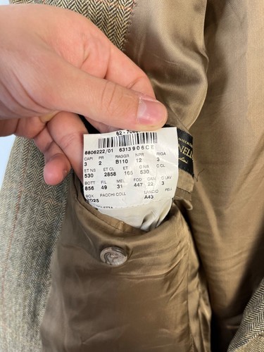 Corneliani Luxury Wool & Cashmere Men Beige Blazer Jacket Made in Italy Size L - Picture 11 of 11