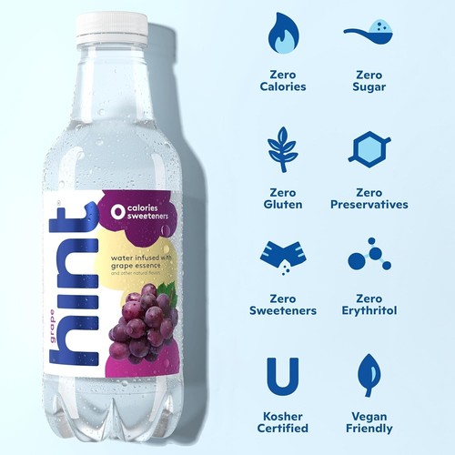 Hint Grape Water, Infused with Grape Flavor, Zero Calories & Sweeteners, 16 Fl - Picture 2 of 4