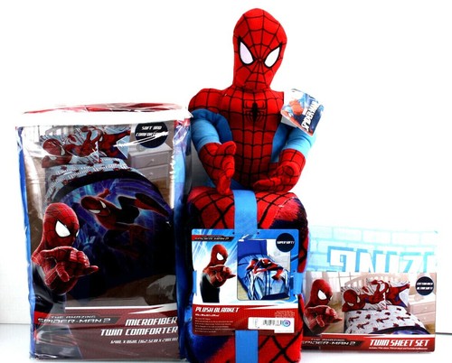 6 pcs- Marvel SPIDERMAN 2 Comforter + Sheet Set +Blanket + 25" Plush SPIDY TWIN - Picture 12 of 12