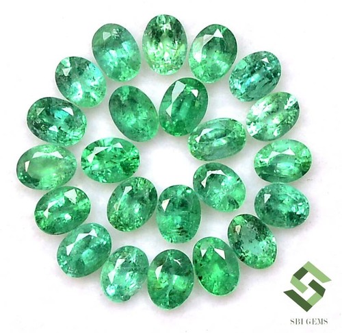 4x3 mm Natural Emerald Oval Cut Lot 25 Pcs 4.29 CTS Calibrated Loose Gemstones - Picture 1 of 6