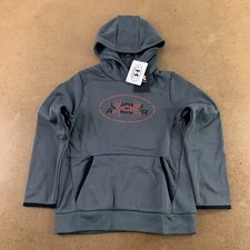 Under Armour Boys Size Small Loose Fit Gray Fleece Mission Hoodie NWT