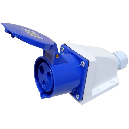 32 Amp 3 Pin 240V Blue Socket IP44 Outdoor Industrial 32A Caravan Generator - Picture 1 of 14