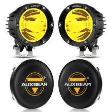 AUXBEAM 4" Yellow LED Driving Light Bar SPOT Pods Work Lamp  Black Cover Shield