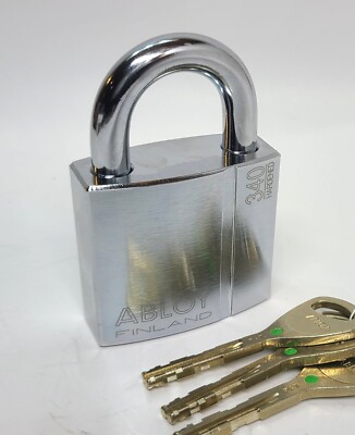 ABLOY 340 Hardened Steel Padlock High Security Lock with 3 Sentry Keys - NEW