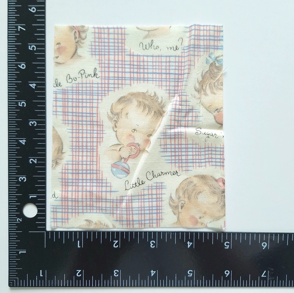 Little Charmer Babies' Faces Reproduction Cotton Miller Fabrics 6" L x 38" W - Image 3 of 4