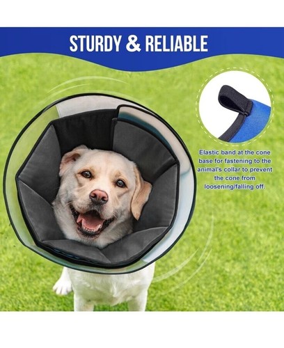 ONETIGRIS Collar Cono Suave Perro Post-Cirugía Ajustable Mediano 13.2"-15.5" - Imagen 8 de 16
