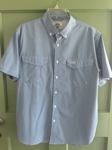 Men Aftco Sirius Tech short sleeve Vented Fishing Shirt blue - Picture 1 of 6