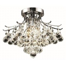 Elegant Lighting Toureg 16" 3 Light Royal Crystal Flush Mount