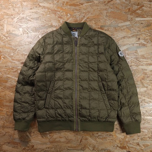 Timberland Quilted Padded Bomber Jacket Khaki Green Men Casual L - Picture 3 of 12