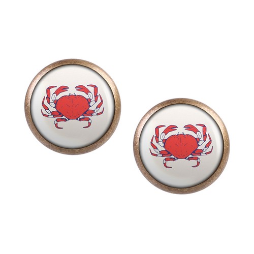 Mylery Ohrstecker Paar mit Motiv Sternzeichen Zodiak Retro Krebs Cancer bronze v - Picture 2 of 6