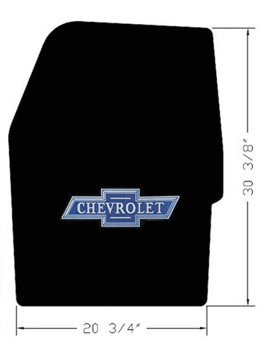 NEW! BLACK FLOOR MATS 1960-1966 Chevy Pickup Truck C10 K10 Blue Embroidered Logo - Picture 12 of 12
