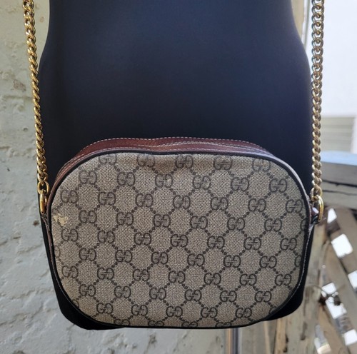 Gucci GG Supreme Monogram Cuoio Toscano Mini Chain Shoulder Bag Beige Ebony Cuir - Bild 22 von 23
