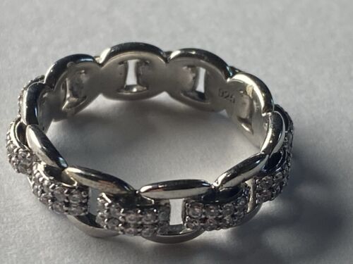 Scott Kay Sterling Silver Link Band Style CZ Ring in a Size 6.5 - Bild 11 von 11