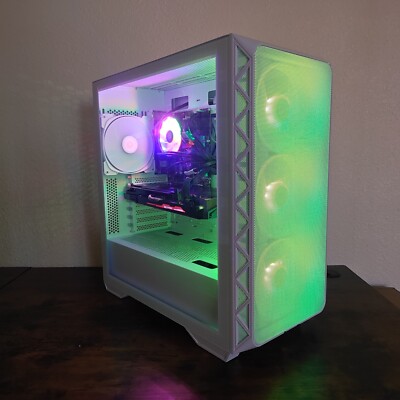 Custom Build White Desktop PC Gaming Computer i7 16GB RAM SSD 2TB RTX 3050 W11