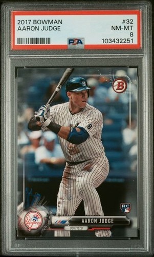 2017 Aaron Judge Bowman RC Rookie #32 Yankees Graded PSA 8 NM MINT