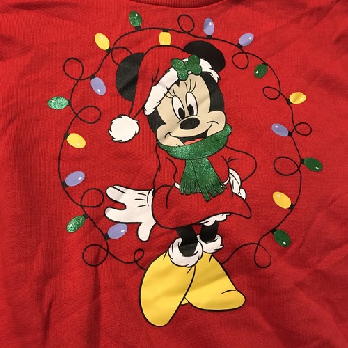 Disney Girl's Size M Minnie Mouse Red Holiday Long Sleeve Sweatshirt NWT - Picture 2 of 7
