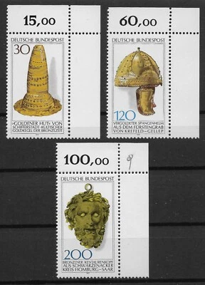 Bund 1977 ** Satz Mi 943-45 Kulturgut Eckrand Ecke Bogenecke oben rechts 02146A - Bild 1 von 4