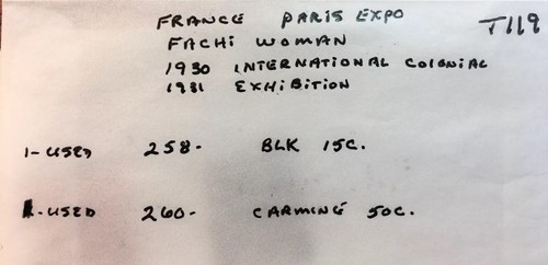 NANEE-B) TWO STAMPS,FRANCE,1930’S #258&260, FACHI WOMAN PARIS EXPO, T119 - Picture 3 of 4