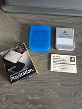 Boxed Official Sony PlayStation PS1 Memory Card Grey SCPH-1020 Inc Manual