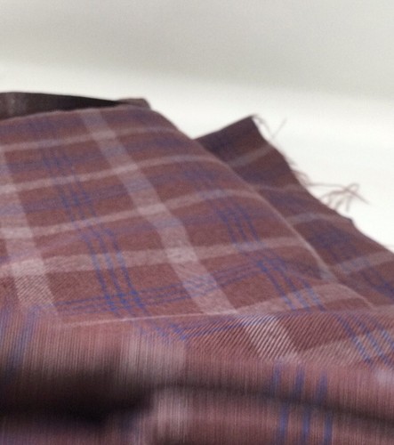 Burgundy Gray Plaid Fabric Stripe Polyester Suiting Clothing 2 2/3 Y F33 - Picture 3 of 5