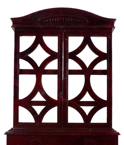 Ideal China Cabinet Dollhouse Furniture 1:12 Brown Hard Plastic I-979 1950s #8 - Bild 2 von 7
