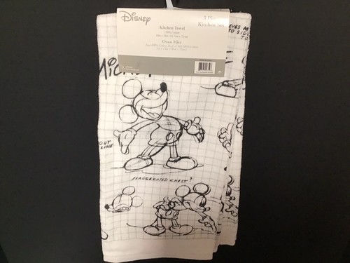 Nuevo cuaderno de bocetos de Mickey Mouse de los parques de Disney toallas de cocina y guante para horno - Imagen 2 de 3