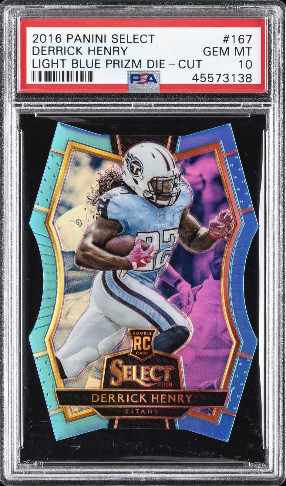 Derrick Henry Panini Select #167 Light Blue Prizm Die-Cut