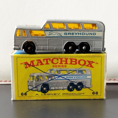 マッチボックス スーパーファースト No.66 グレイハウンドバス 新品同様 MATCHBOX VINTAGE LESNEY NO. 66 GREYHOUND COACH BUS 1968 MADE