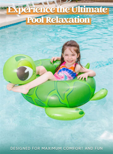 32" 3 Pack Inflatable Pool Tubes Pool Floats, Dinosaur & Sea Turtle & for Kids - Picture 4 of 8