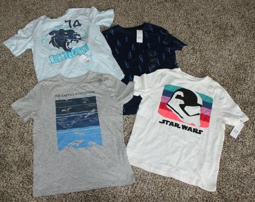 Neu mit Etikett GAP Jungen kleine 6/7 kurzärmlige Sommer-T-Shirts Star Wars Atmosphere Bolts