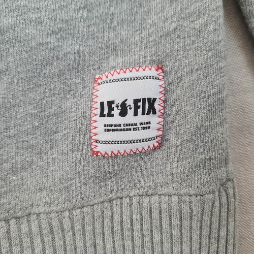 Sudadera Le Fix Para Hombre Talla M/L Top Mezcla Algodón Cuello Redondo Ropa de Calle Gris - Imagen 11 de 16