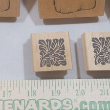 Wood Mounted Rubber Stamp - Stylized Leaf 2