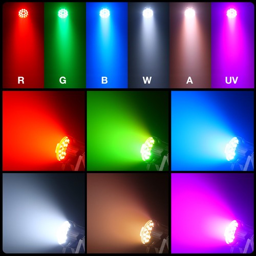 18*18W 18 LED Par Light DMX512 RGBWA+UV 6 in 1 dj Lights Disco Party Concert BAR - Picture 3 of 10