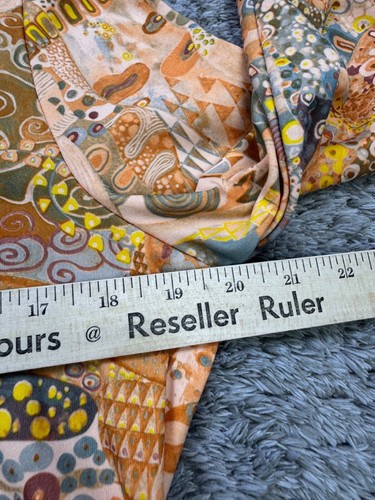 Vintage Lucky Tops Rock Anzug Damen große Knopfleiste XL Plissee A-Linie geometrische Kunst - Bild 10 von 15