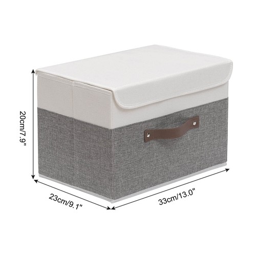 Large Fabric Storage Box With Lid Collapsible Wardrobe Organiser Linen Cubes For - Picture 6 of 12