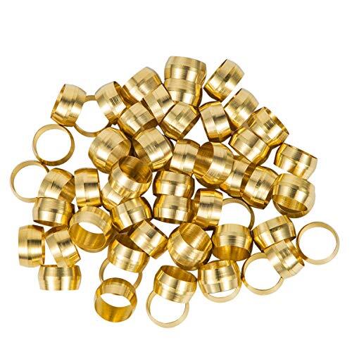 Breezliy 150PCS Tube OD(1/4" 5/16" 3/8" 1/2") Brass Compression Sleeves Ferru... - Picture 4 of 7