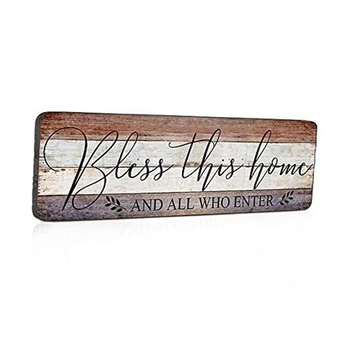 Farmhouse Family Wall Decor Rustic Wood Hanging Wall Art - Bless This Home And  - Bild 7 von 7