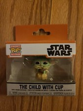 Star Wars Mandalorian Funko POP Keychain THE CHILD WITH CUP Collectible MOC 