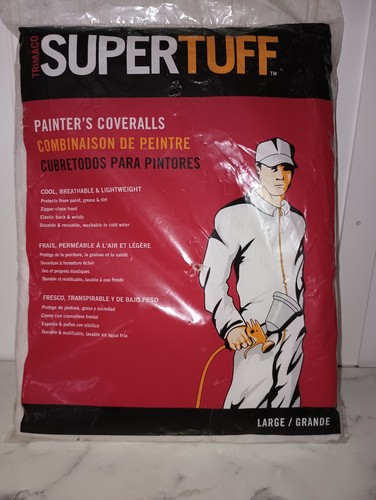 Trimaco SuperTuff Polypropylene Painter's Coveralls Size Large SHIPS FREE! - Bild 3 von 3