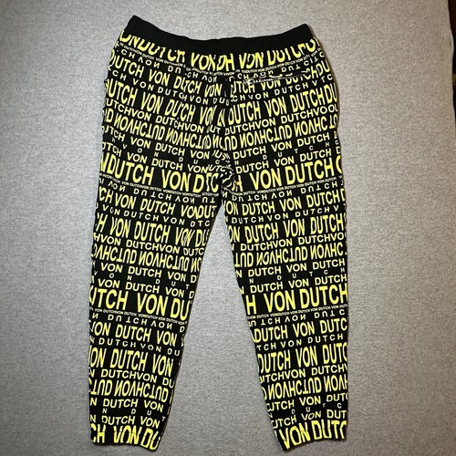 Von Dutch Paris Unisex Black/Yellow Sweatpants Size XL New - Picture 8 of 8