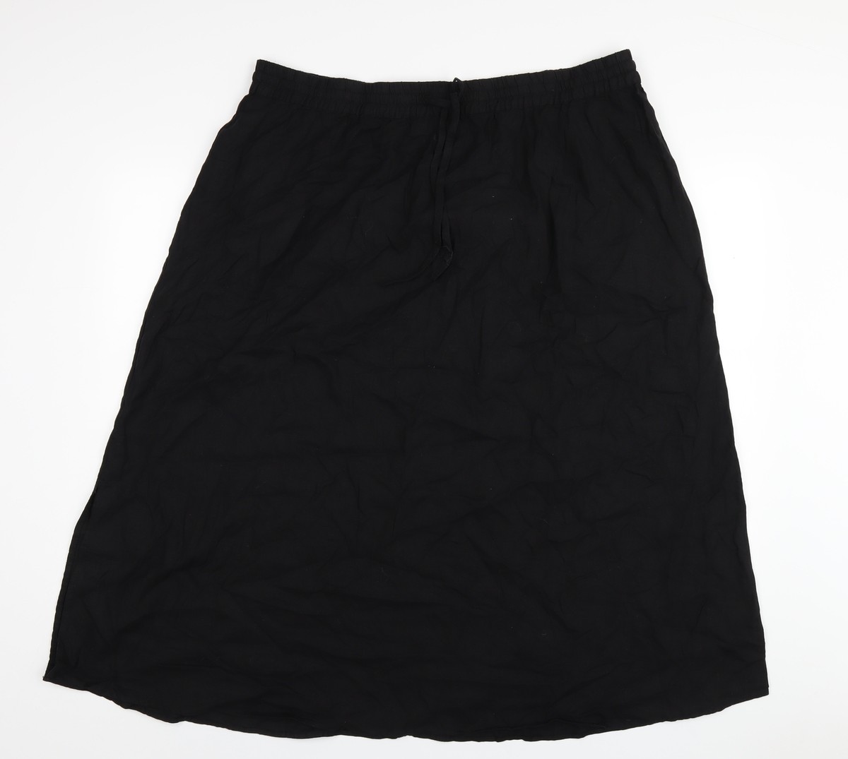 John Lewis Womens Black Linen A-Line Skirt Size 8 | UK