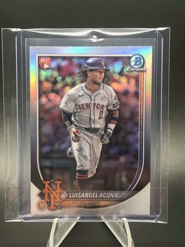 Luisangel Acuña 2025 Bowman Cromo Rojo Novato RC Logo Refractor Redención Mets - Imagen 7 de 7