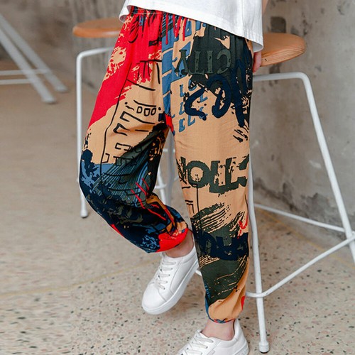Kids Boys Girls Hippie Harem Pants Sports Slacks Joggers Jogging Trousers Daily - Picture 26 of 42