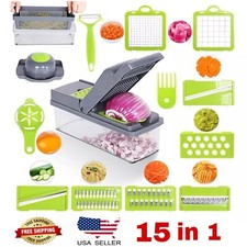 15-In-1 Vegetable Fruit Chopper Cutter Food Onion Veggie Dicer Slicer Kitchen